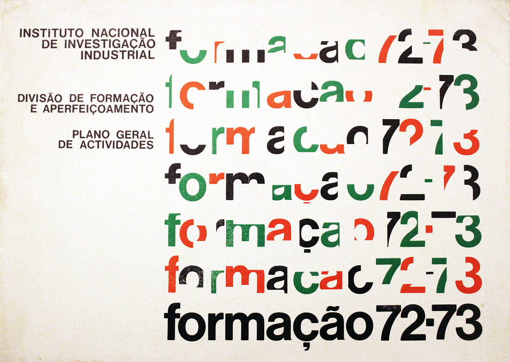Catalogue cover for Divisão de Formação e Aperfeiçoamento, INII